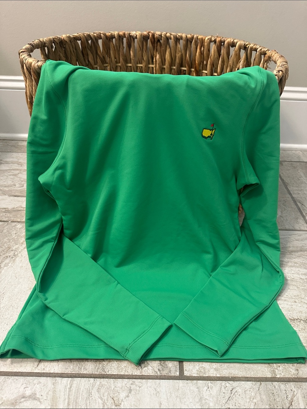 MASTERS- Magnolia Lane Tech Green Dry Fit Hoodie with Masters Logo